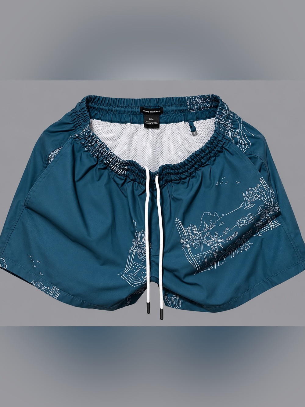 Club Monaco Deep Teal Athletic Drawstring Shorts